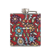 Hippie-Blumenflasche Flachmann (Rückseite)