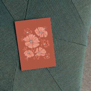 Hippie-Blüten: Abstrakte Rote Blumenkraft-Kunst Feiertagspostkarte