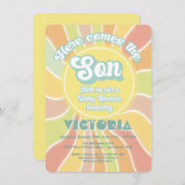 Hippie Boho Baby Shower Sunshine Son Einladung (Vorne/Hinten)