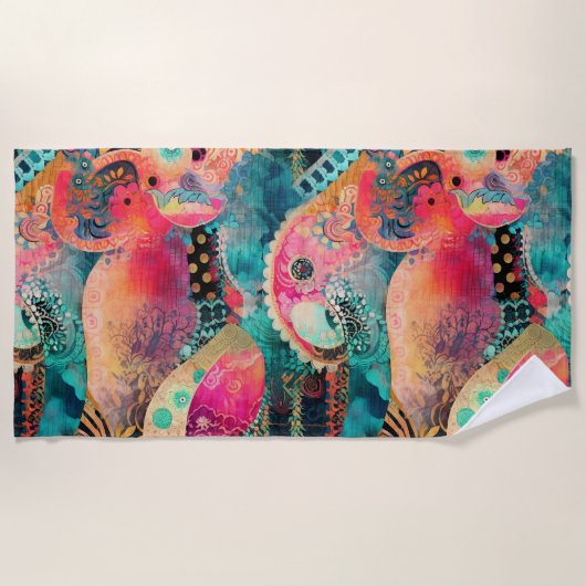 Hippie Boho Beach Handtuch (Vorderseite)