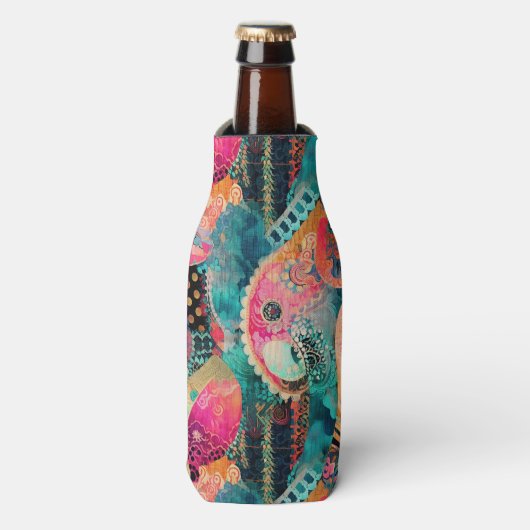 Hippie Boho Flasche Cooler Flaschenkühler (Flaschenvorderseite)
