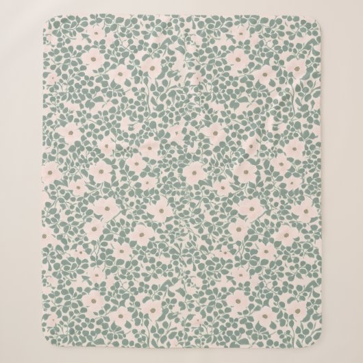 Hippie Boho Floral Sherpadecke (Vorderseite)