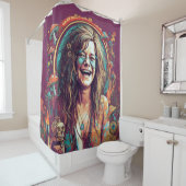 Hippie Boho Groovy Vibes Retro Psychedelic Trippy Duschvorhang (Beispiel)