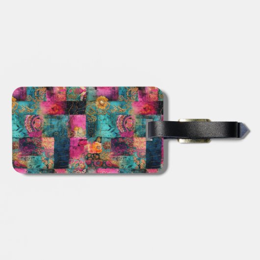 Hippie Boho Luggage Tag Gepäckanhänger (Rückseite horizontal)