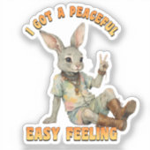 Hippie Boho Peaceful Easy Feeling Rabbit Bunny Aufkleber (Vorderseite)