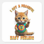 Hippie Boho Peaceful Easy Feeling Rabbit Bunny Quadratischer Aufkleber (Vorderseite)