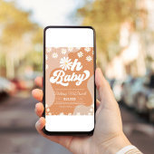 Hippie Boho Retro Groovy Baby Shower der 70er Jahr Einladung