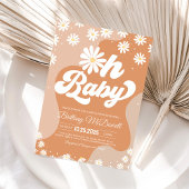 Hippie Boho Retro Groovy Baby Shower der 70er Jahr Einladung