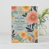 Hippie Boho Watercolor Brautparty Einladung (Stehend Vorderseite)