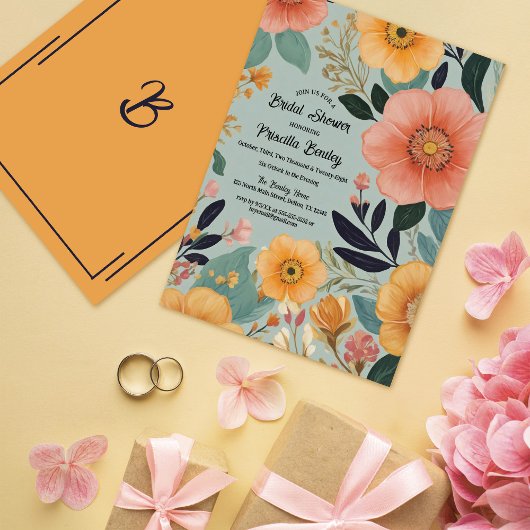 Hippie Boho Watercolor Brautparty Einladung