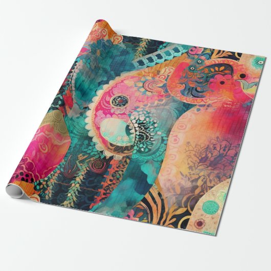 Hippie Boho Wrapping Paper Geschenkpapier (Ungerollt)