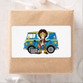 Hippie Boy mit Guitar & Camper Van (Insitu)