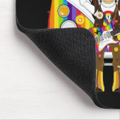 Hippie Boy mit Guitar & Camper Van Mousepad (Ecke)