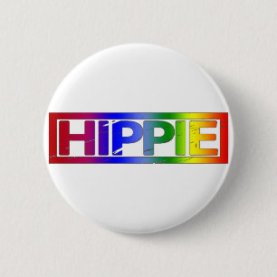 Hippie-Briefmarke Button