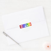 Hippie-Briefmarke Runder Aufkleber (Umschlag)