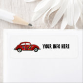 HIPPIE BUG CAR RÜCKSENDEADRESSEN-AUFKLEBER (Insitu)