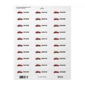 HIPPIE BUG CAR RÜCKSENDEADRESSEN-AUFKLEBER (Vorne)