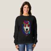 Hippie Bull Terrier Tie Dye Peace Sign Psychedelic Sweatshirt (Vorne ganz)