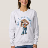 Hippie Bunny – Peace, Love & Hoppiness Sweatshirt (Vorderseite)