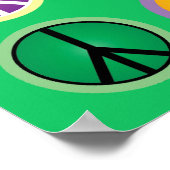 Hippie bunt Ruhe Schild Retro 60er (Ecke)