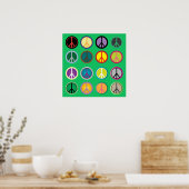 Hippie bunt Ruhe Schild Retro 60er (Küche)