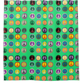 Hippie bunt Ruhe Schild Retro 60er Duschvorhang
