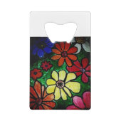 Hippie bunte Blume Blüte Geldbeutel Flaschenöffner (Rückseite)