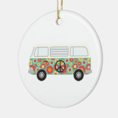 Hippie-Bus Keramik Ornament (Links)