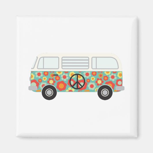 Hippie-Bus Magnet (Vorne)