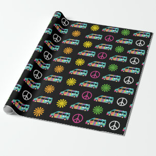 Hippie Bus Peace Sign 70er Geschenkpapier