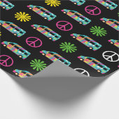 Hippie Bus Peace Sign 70er Geschenkpapier (Ecke)