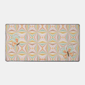 Hippie Butterfly Psychedelic 60er 70er Pink n Oran Schreibtischunterlage (Vorderseite)