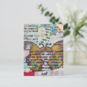 Hippie Butterfly Woman Mixed Media Collage Postkarte (Stehend Vorderseite)