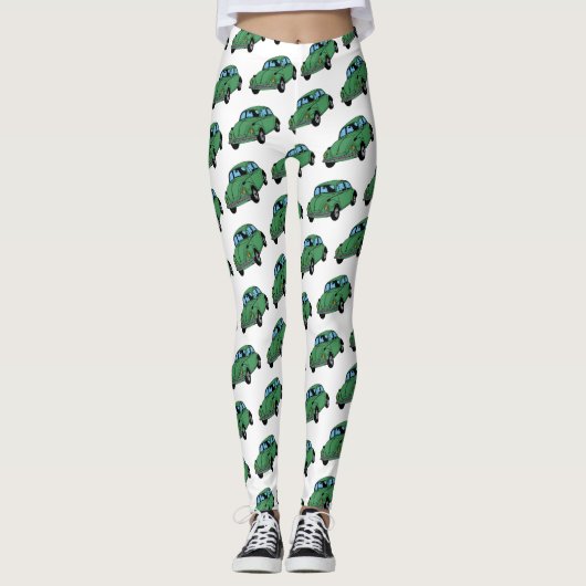 Hippie Car Zeichne benutzerdefinierte Leggings (Vorderseite)