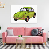 Hippie Car Zeichnend gezackte Canvas Leinwanddruck (Insitu (Wohnzimmer))