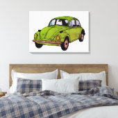 Hippie Car Zeichnend gezackte Canvas Leinwanddruck (Insitu (Schlafzimmer))