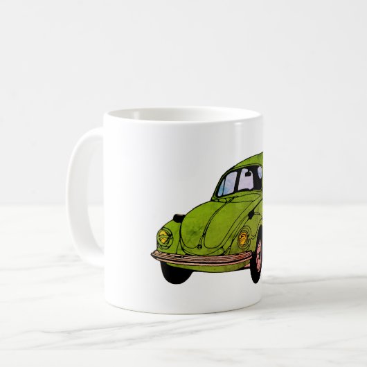 Hippie Car Zeichnend Tasse (Vorderseite Links)