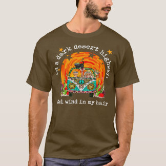 Hippie Cat ON A DARK DESERT HIGHWAY cooler Wind in T-Shirt