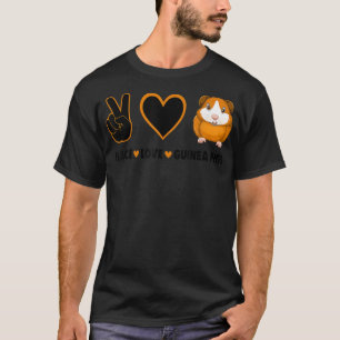 Hippie Cavy Lover Guinea Pig Owner Peace, Liebe, G T-Shirt