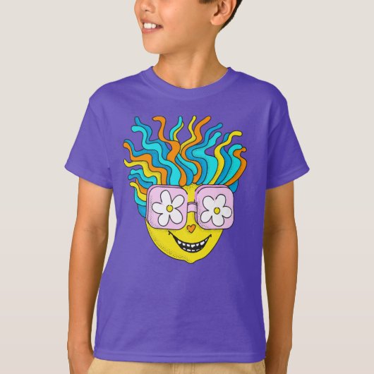 Hippie Character Funny Happy Colorful Retro Groovy T-Shirt (Vorderseite)