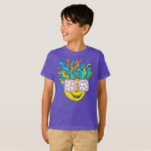 Hippie Character Funny Happy Colorful Retro Groovy T-Shirt (Vorne ganz)