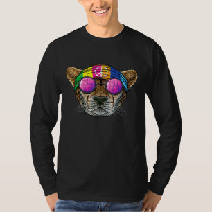 Hippie Cheeta Liebe Peace Sign 70er Hippie Animal T-Shirt