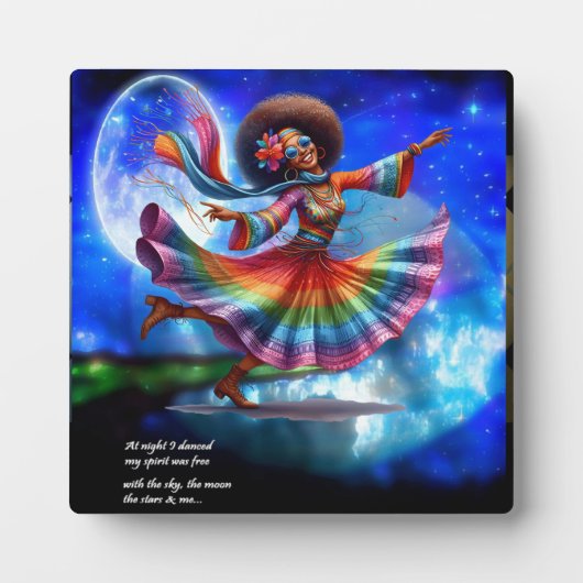 Hippie Chic Moon Plaque mit Easel Fotoplatte (Vorderseite)