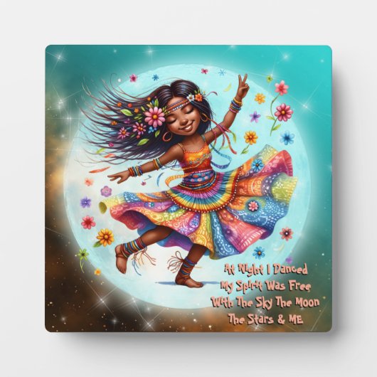 Hippie Chic Moon Plaque mit Easel Fotoplatte (Vorderseite)