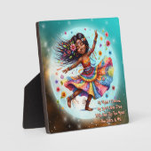 Hippie Chic Moon Plaque mit Easel Fotoplatte (Vorderseite)