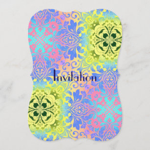 Hippie-Chic türkis-gelbes Aqua-Bohemian Einladung