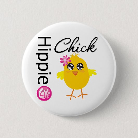 Hippie Chick 2 Button (Vorderseite)