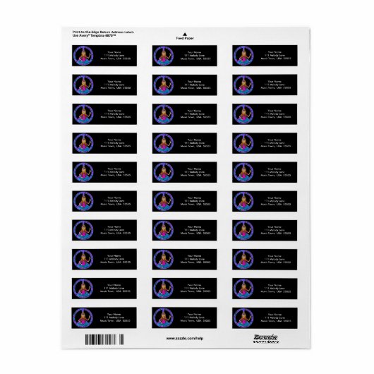 Hippie Chick-Adressenaufkleber (Vorne)