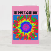 HIPPIE CHICK BIRTHDAY CARD KARTE (Vorderseite)