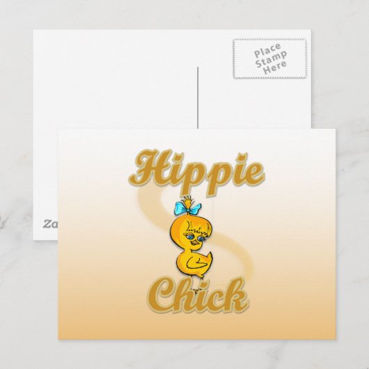 Hippie Chick Postkarte (Vorne/Hinten)